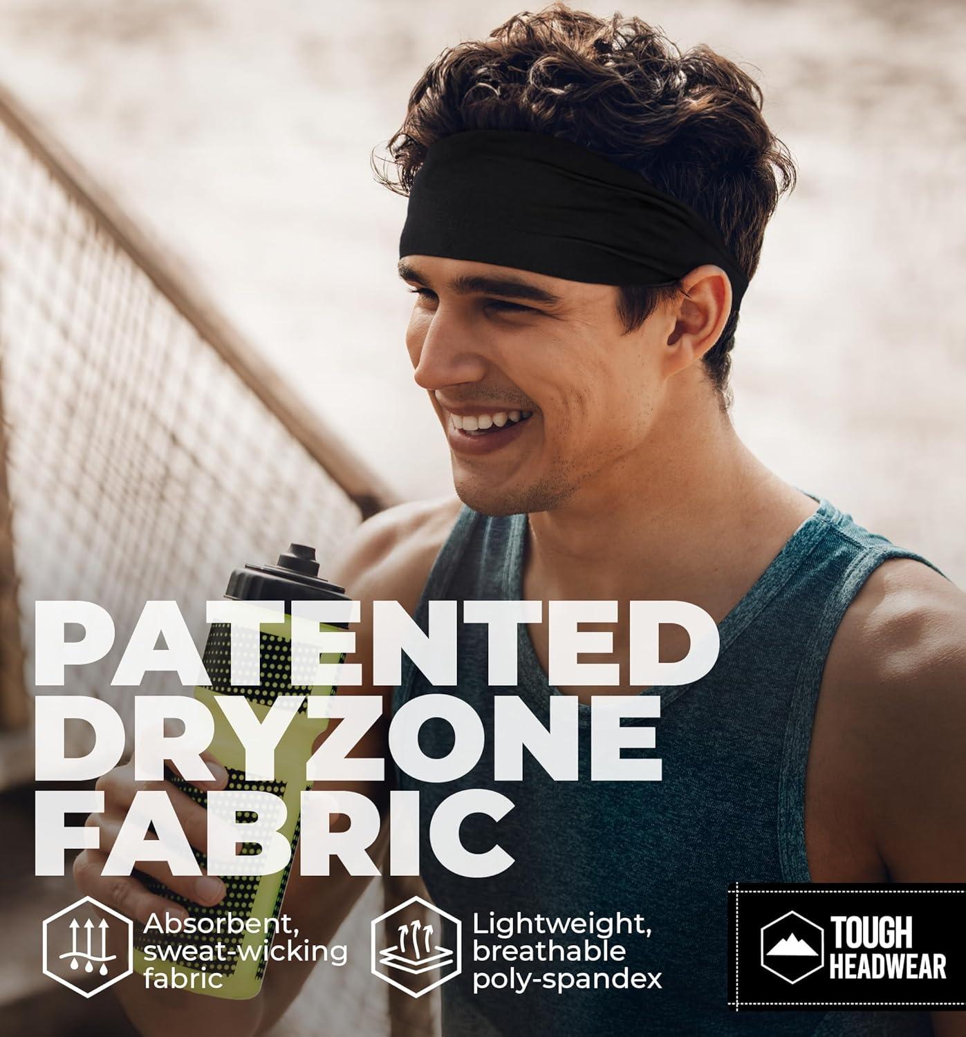 imageTough Outfitters Headband for Men  Mens Headbands  Working Out Sports Performance Head Bands  Athletic Cycling Running Sweat Band Football Headbands  Sweat Bands MenWomen