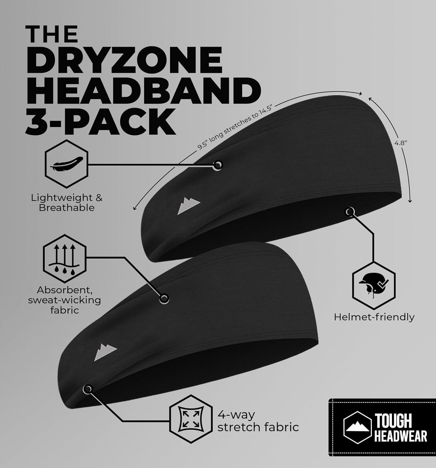 imageTough Outfitters Headband for Men  Mens Headbands  Working Out Sports Performance Head Bands  Athletic Cycling Running Sweat Band Football Headbands  Sweat Bands MenWomen