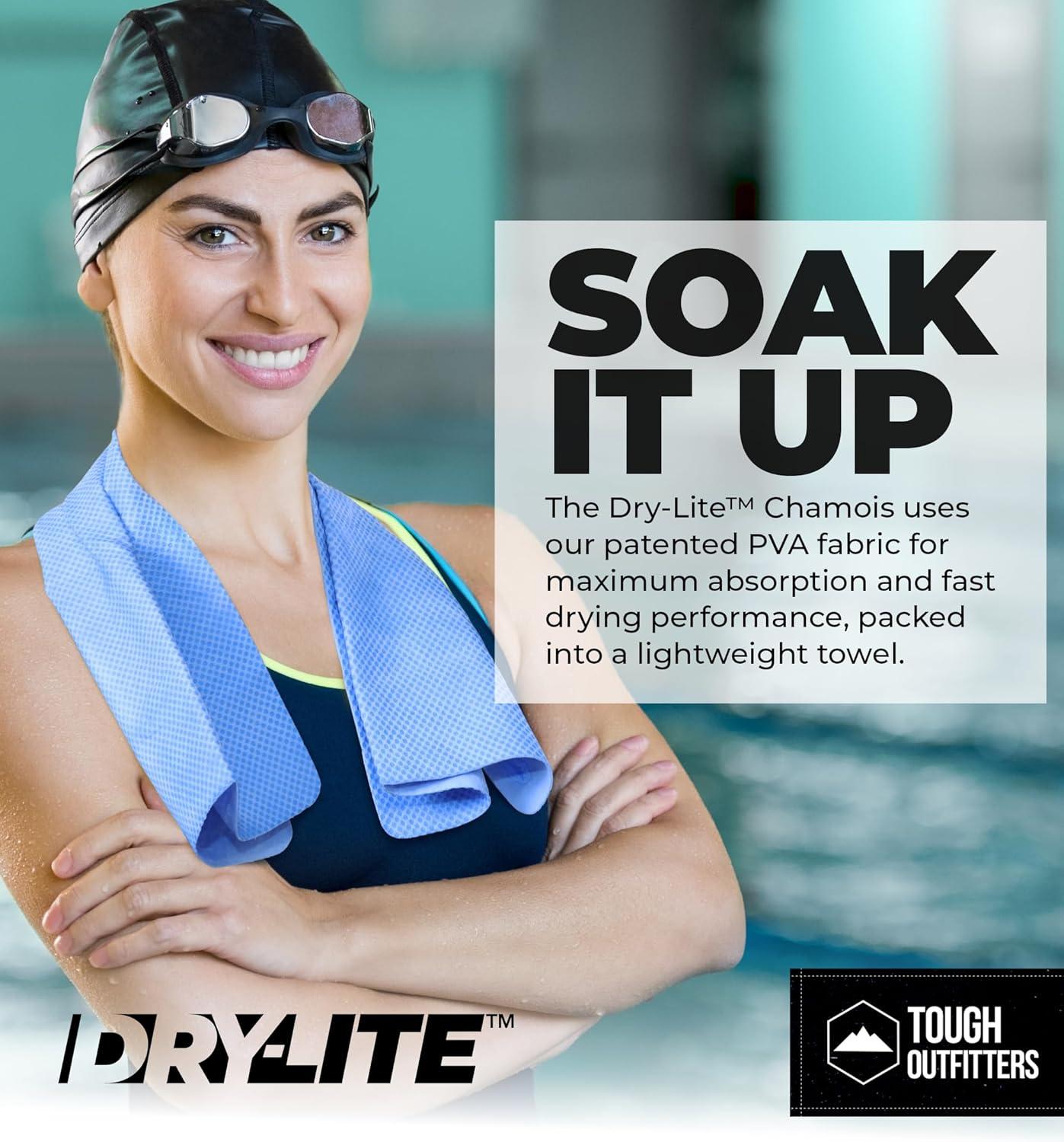 imageTough Outfitters Quick Dry Towel  Travel Towel Fast Drying Lightweight  Compact Microfiber Towels for Body Camping Swim Beach Camp Backpacking  Quick Dry for SwimmersMedium  13 X 17   Blue