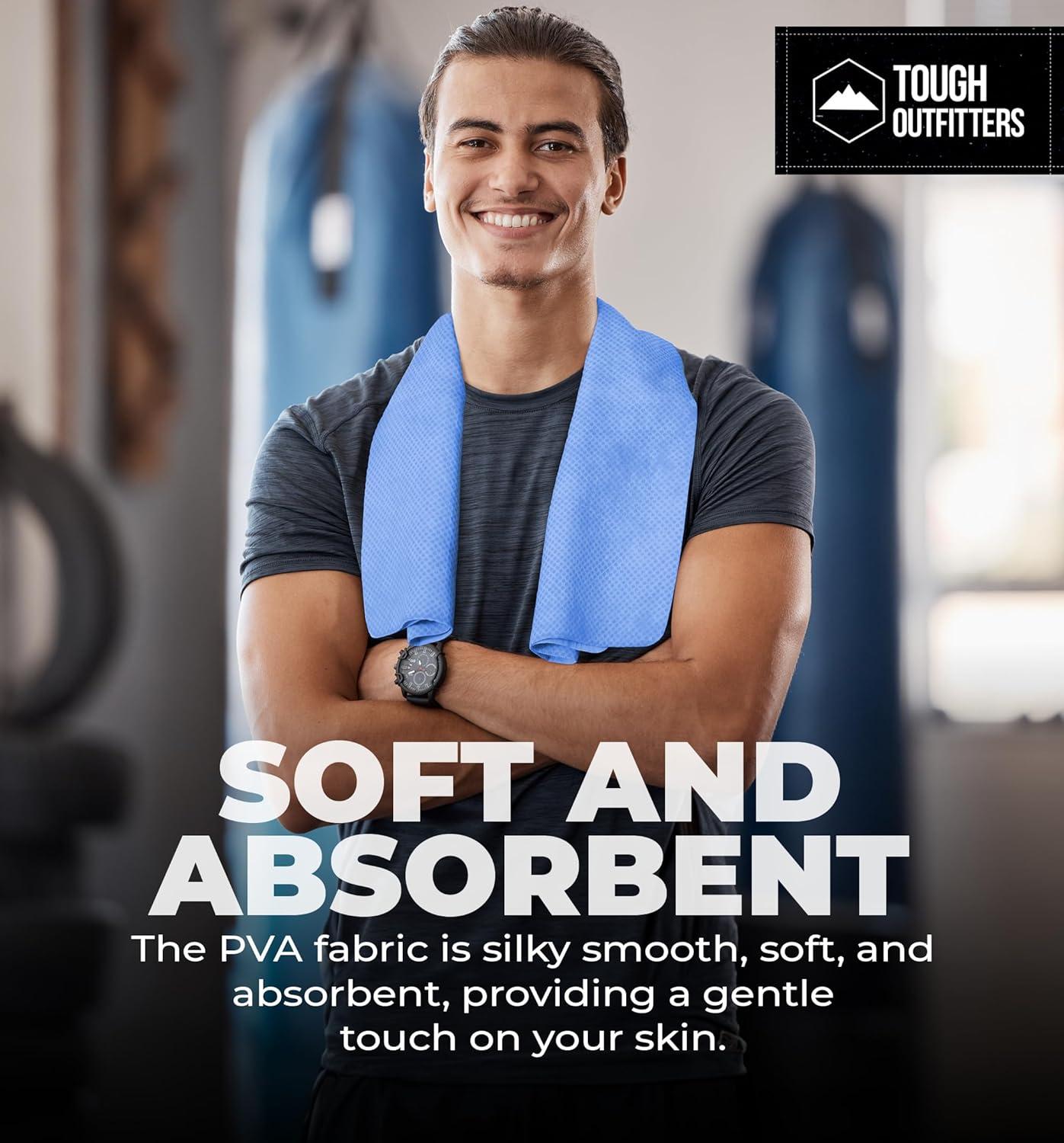 imageTough Outfitters Quick Dry Towel  Travel Towel Fast Drying Lightweight  Compact Microfiber Towels for Body Camping Swim Beach Camp Backpacking  Quick Dry for SwimmersLarge  26 X 17  Blue