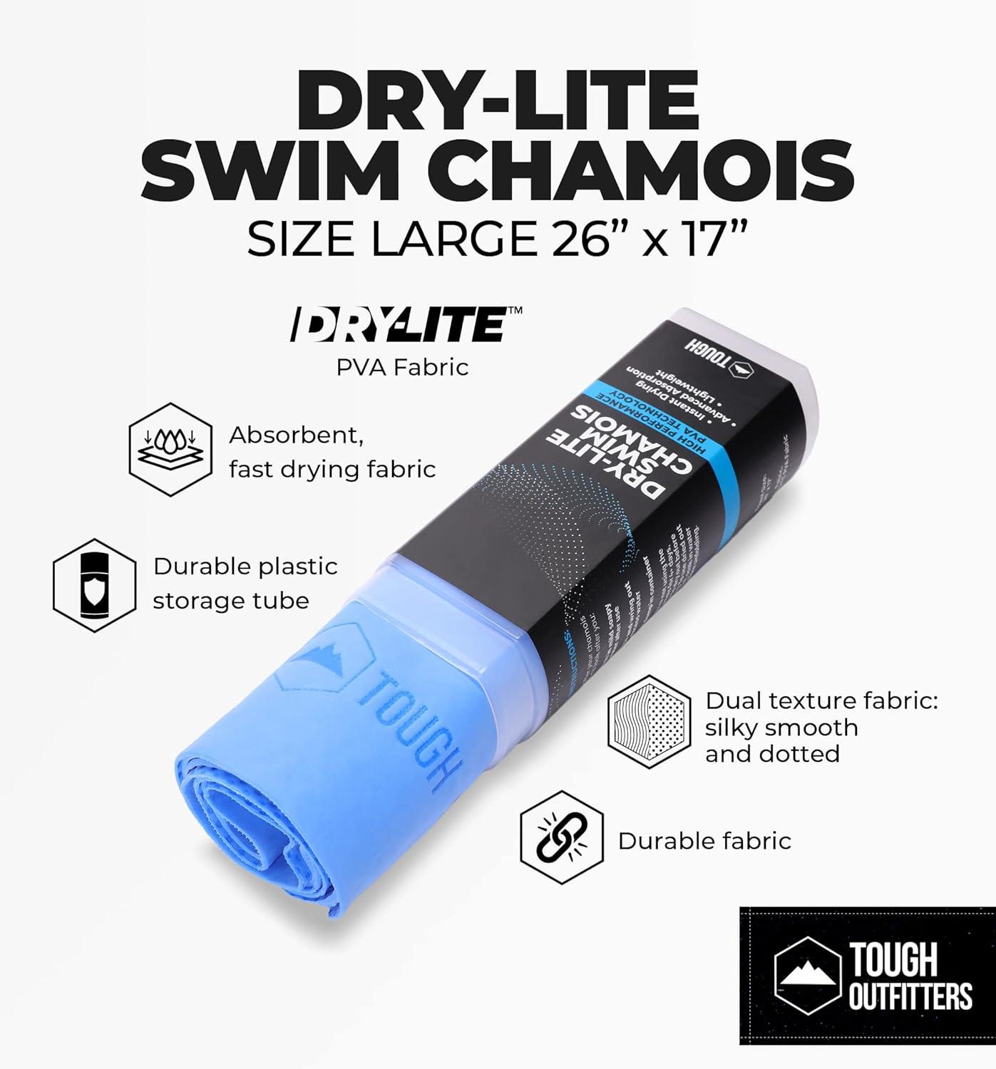 imageTough Outfitters Quick Dry Towel  Travel Towel Fast Drying Lightweight  Compact Microfiber Towels for Body Camping Swim Beach Camp Backpacking  Quick Dry for SwimmersLarge  26 X 17  Blue