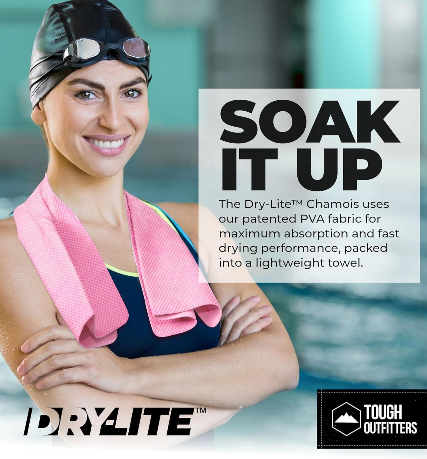 imageTough Outfitters Quick Dry Towel  Travel Towel Fast Drying Lightweight  Compact Microfiber Towels for Body Camping Swim Beach Camp Backpacking  Quick Dry for SwimmersLarge  26 X 17  Pink