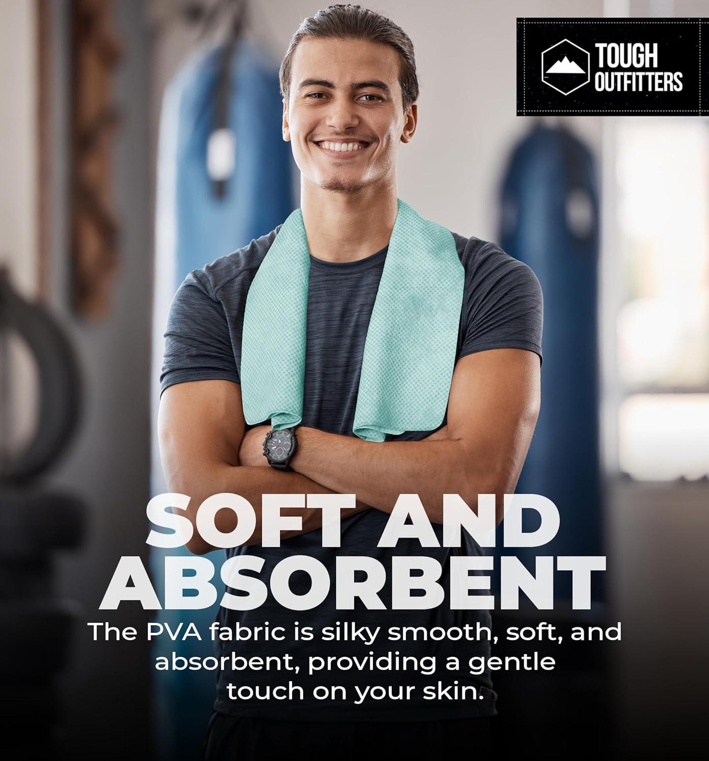 imageTough Outfitters Quick Dry Towel  Travel Towel Fast Drying Lightweight  Compact Microfiber Towels for Body Camping Swim Beach Camp Backpacking  Quick Dry for SwimmersMedium 13 X 17   Aqua