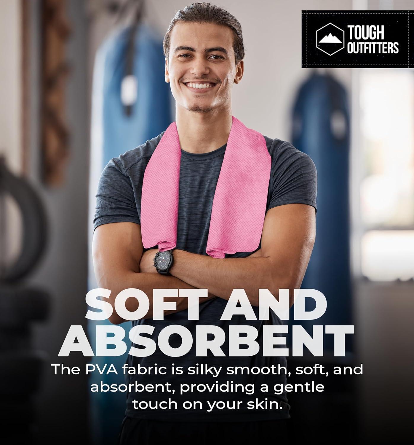 imageTough Outfitters Quick Dry Towel  Travel Towel Fast Drying Lightweight  Compact Microfiber Towels for Body Camping Swim Beach Camp Backpacking  Quick Dry for SwimmersMedium  13 X 17   Pink