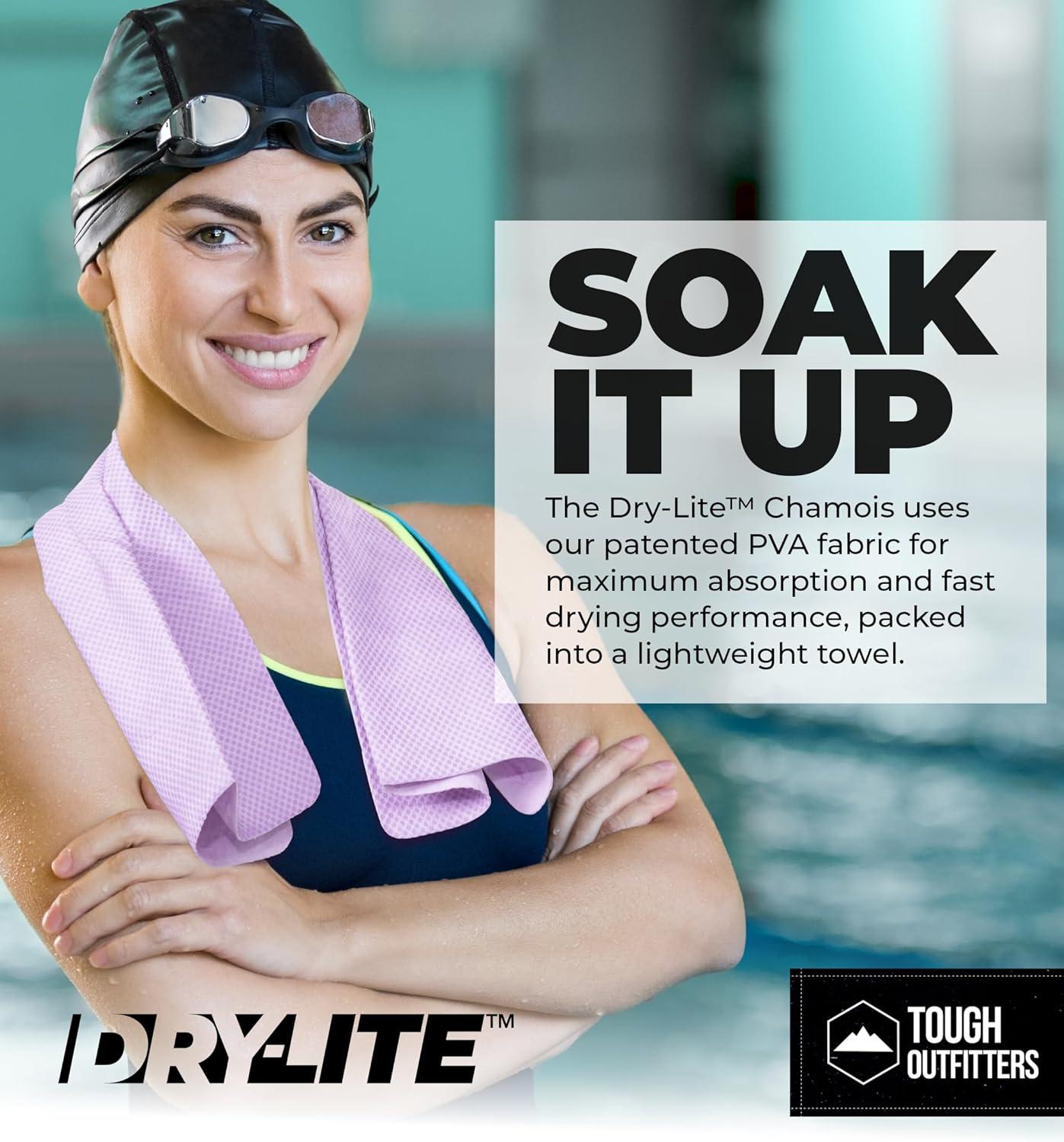 imageTough Outfitters Quick Dry Towel  Travel Towel Fast Drying Lightweight  Compact Microfiber Towels for Body Camping Swim Beach Camp Backpacking  Quick Dry for SwimmersLarge  26 X 17  Purple