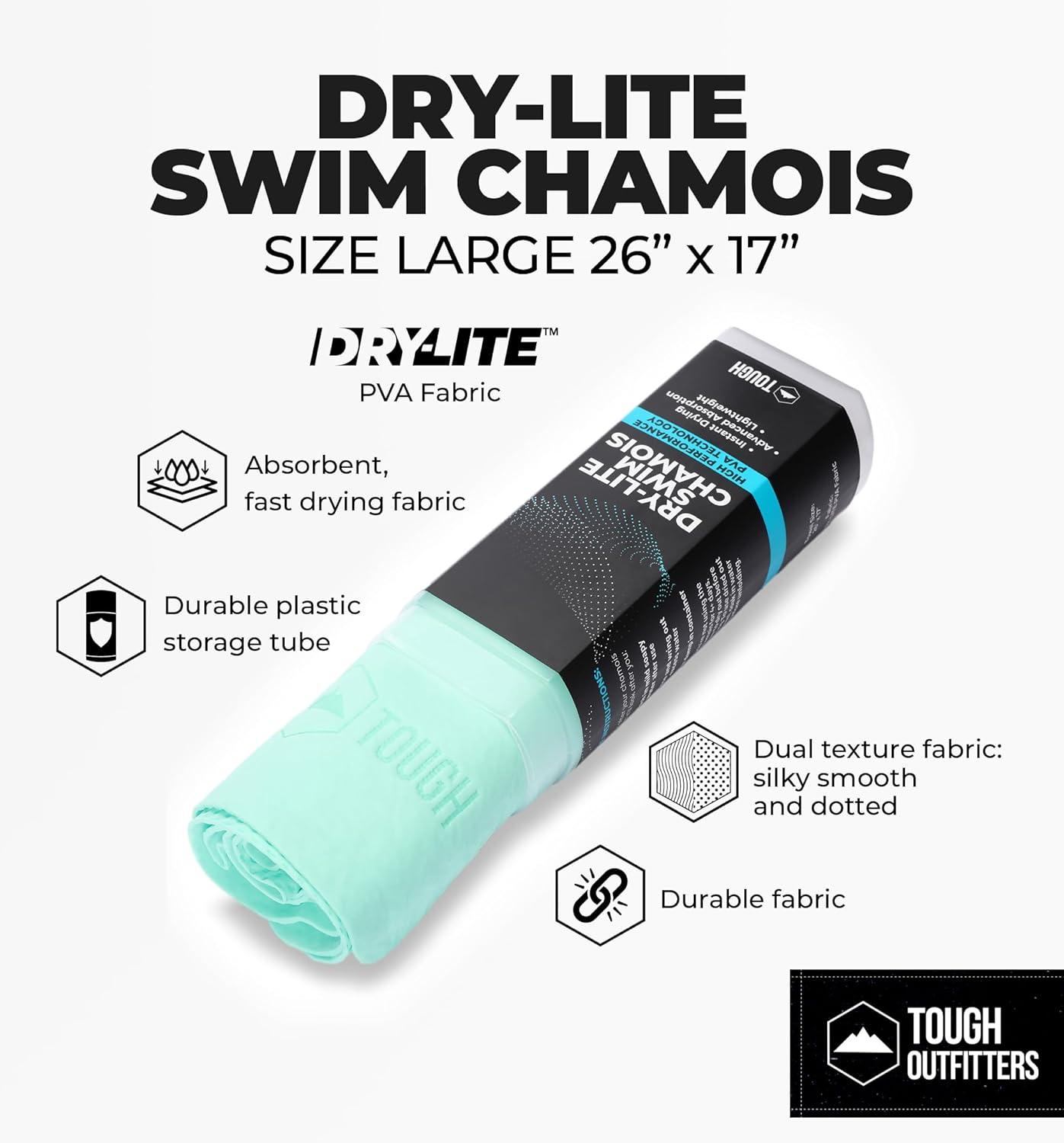 imageTough Outfitters Quick Dry Towel  Travel Towel Fast Drying Lightweight  Compact Microfiber Towels for Body Camping Swim Beach Camp Backpacking  Quick Dry for SwimmersLarge  26 X 17  Aqua