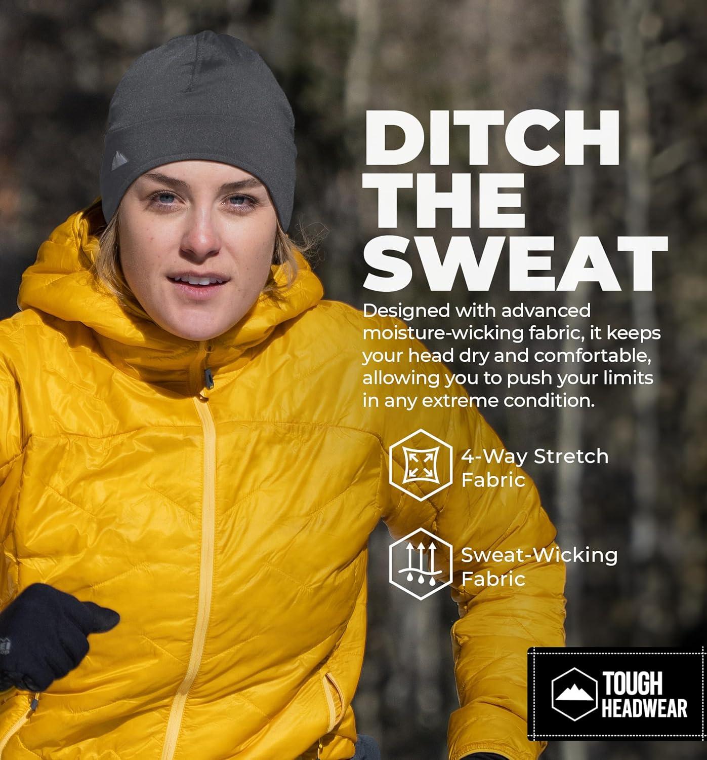 imageTough Outfitters Thermal Helmet Liner  Football Skull Cap for Men  Winter Running Beanie Under Helmet Cap ampamp Cycling CapsGrey