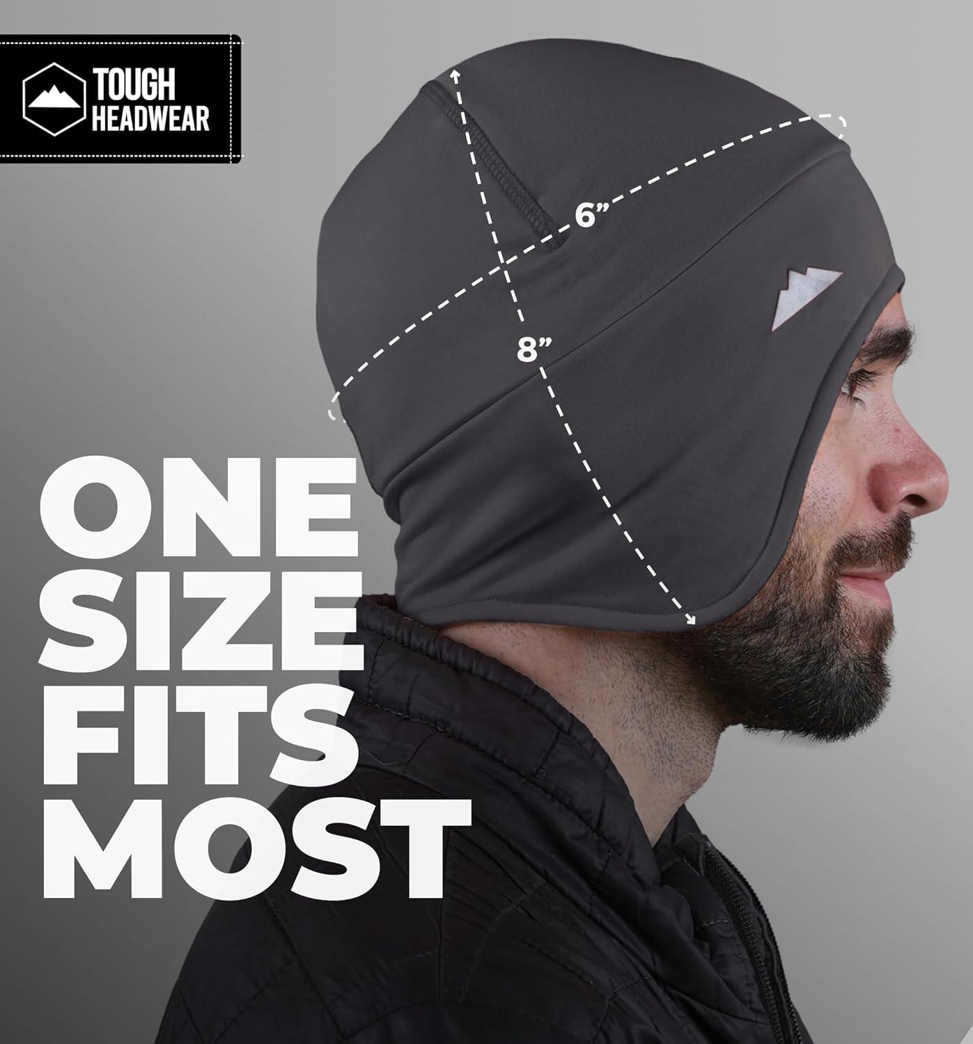 imageTough Outfitters Thermal Helmet Liner  Football Skull Cap for Men  Winter Running Beanie Under Helmet Cap ampamp Cycling CapsGrey