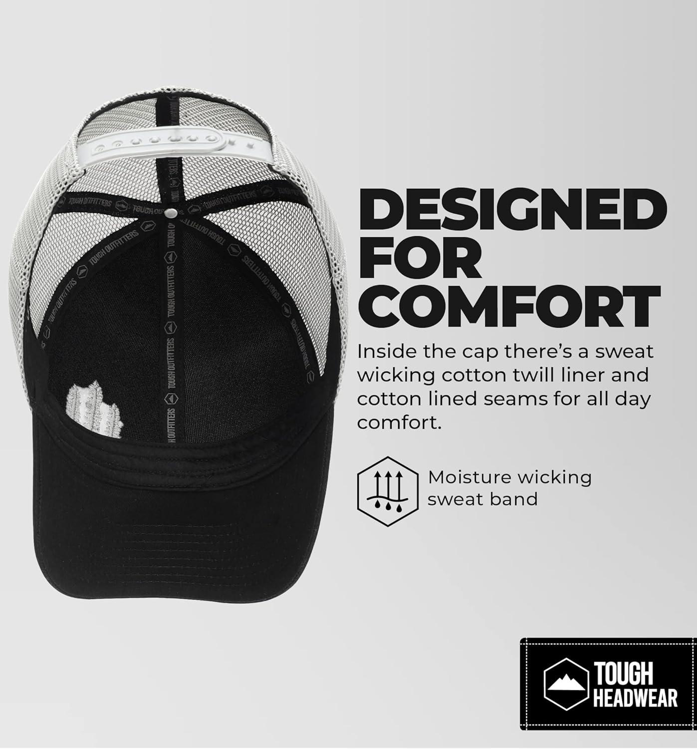 imageTough Trucker ampamp Mesh Hats for Men  Embroidered ampamp Badge Snap Back Caps