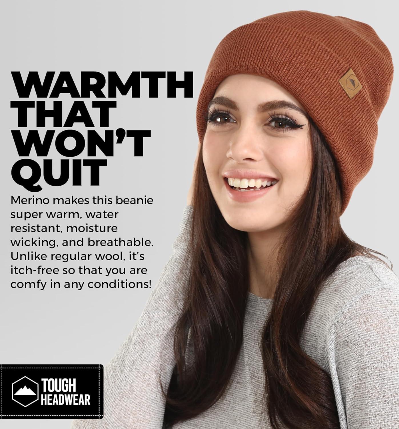 imageWinter Beanie Knit Hat for Men ampamp Women  Merino Wool Ribbed Cap  Warm ampamp Soft Stylish Toboggan Skull Caps for Cold WeatherBasic  Bronze