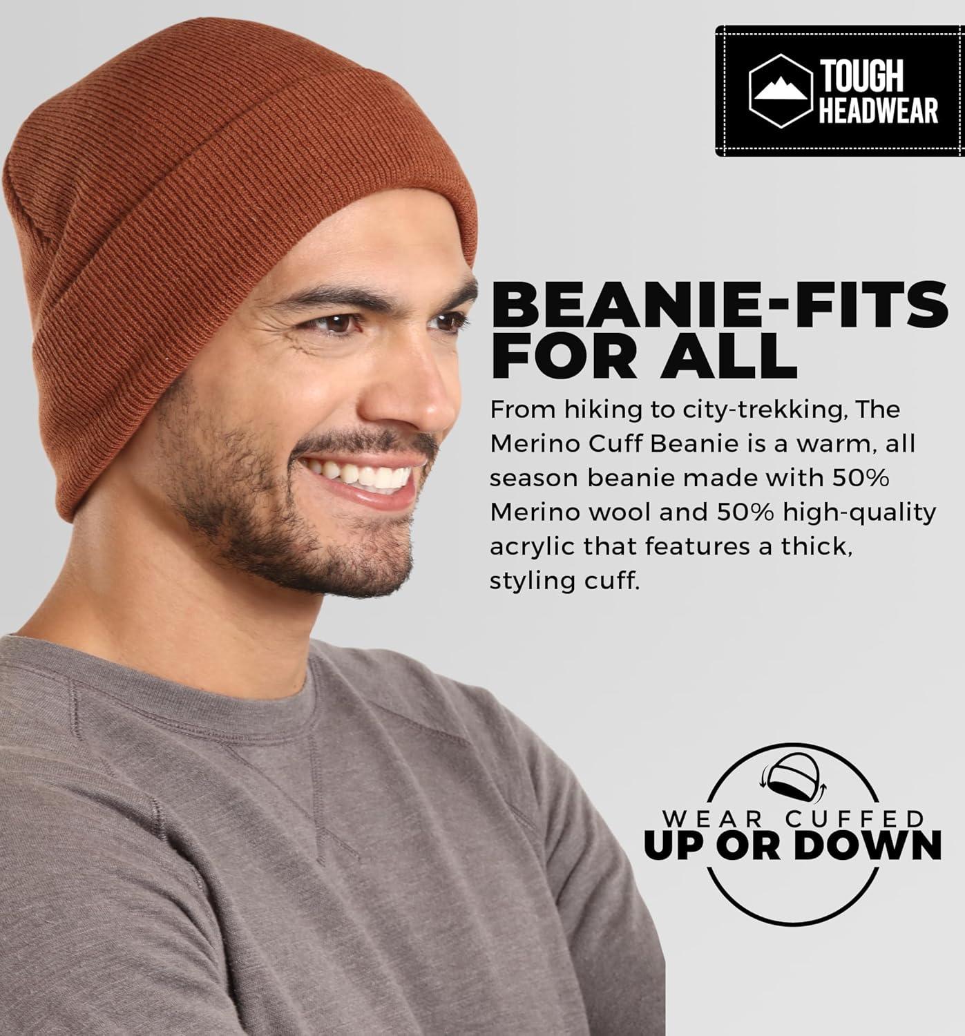 imageWinter Beanie Knit Hat for Men ampamp Women  Merino Wool Ribbed Cap  Warm ampamp Soft Stylish Toboggan Skull Caps for Cold WeatherBasic  Bronze