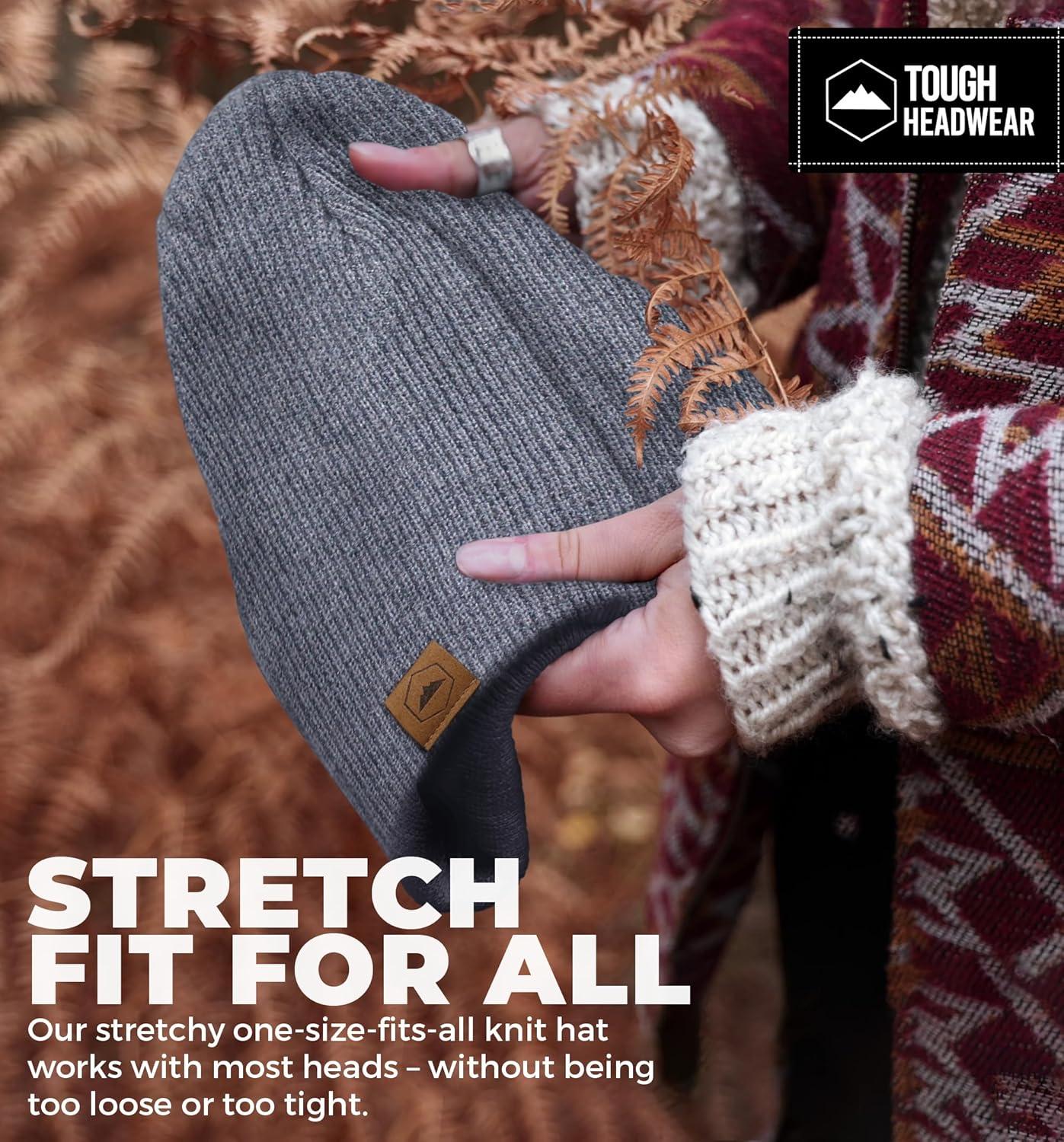 imageWinter Beanie Knit Hat for Men ampamp Women  Merino Wool Ribbed Cap  Warm ampamp Soft Stylish Toboggan Skull Caps for Cold WeatherRibbed  Dark Gray