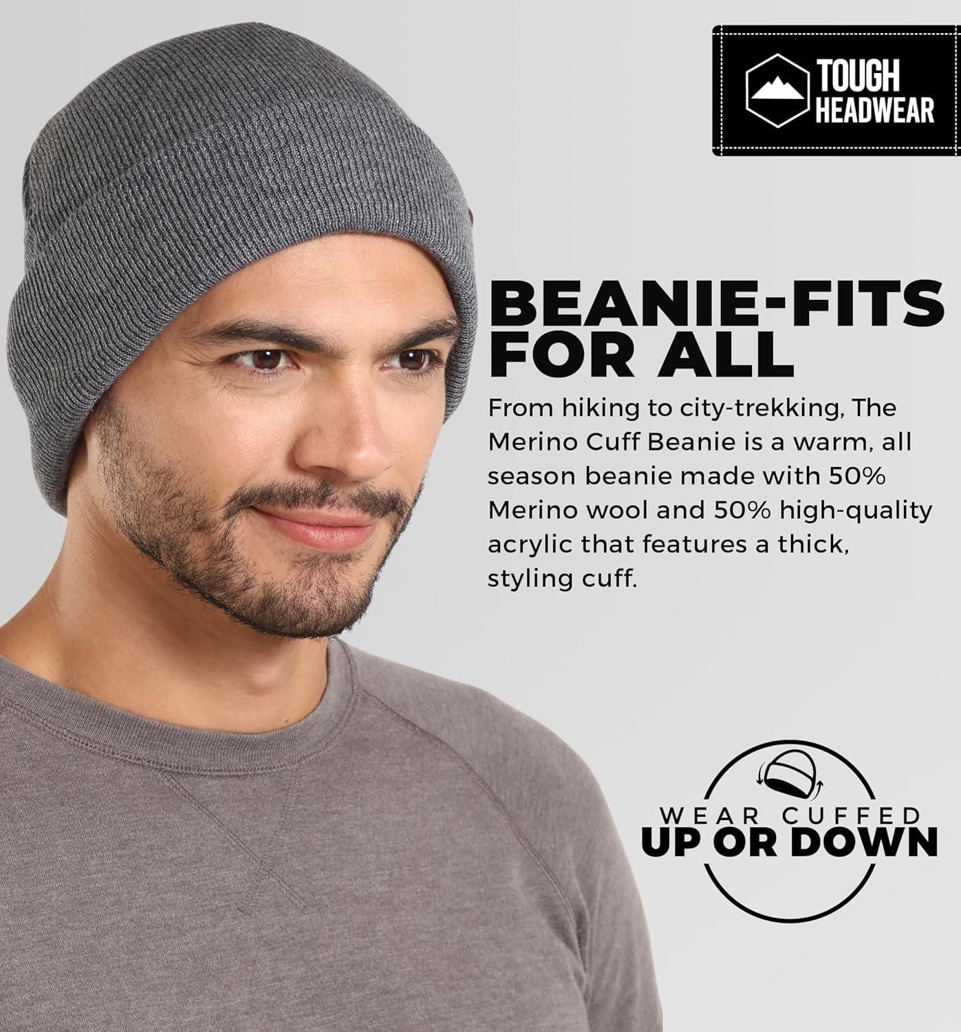 imageWinter Beanie Knit Hat for Men ampamp Women  Merino Wool Ribbed Cap  Warm ampamp Soft Stylish Toboggan Skull Caps for Cold WeatherRibbed  Gray