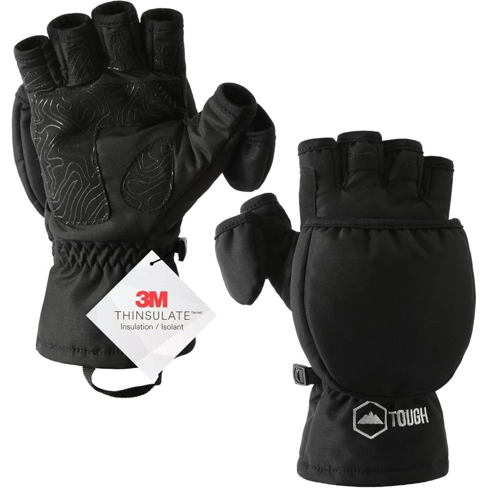image3M Thinsulate Cold Weather Convertible Mittens w Finger Flaps  Waterproof Winter Fishing Gloves for Men ampamp Women  Photography Gloves