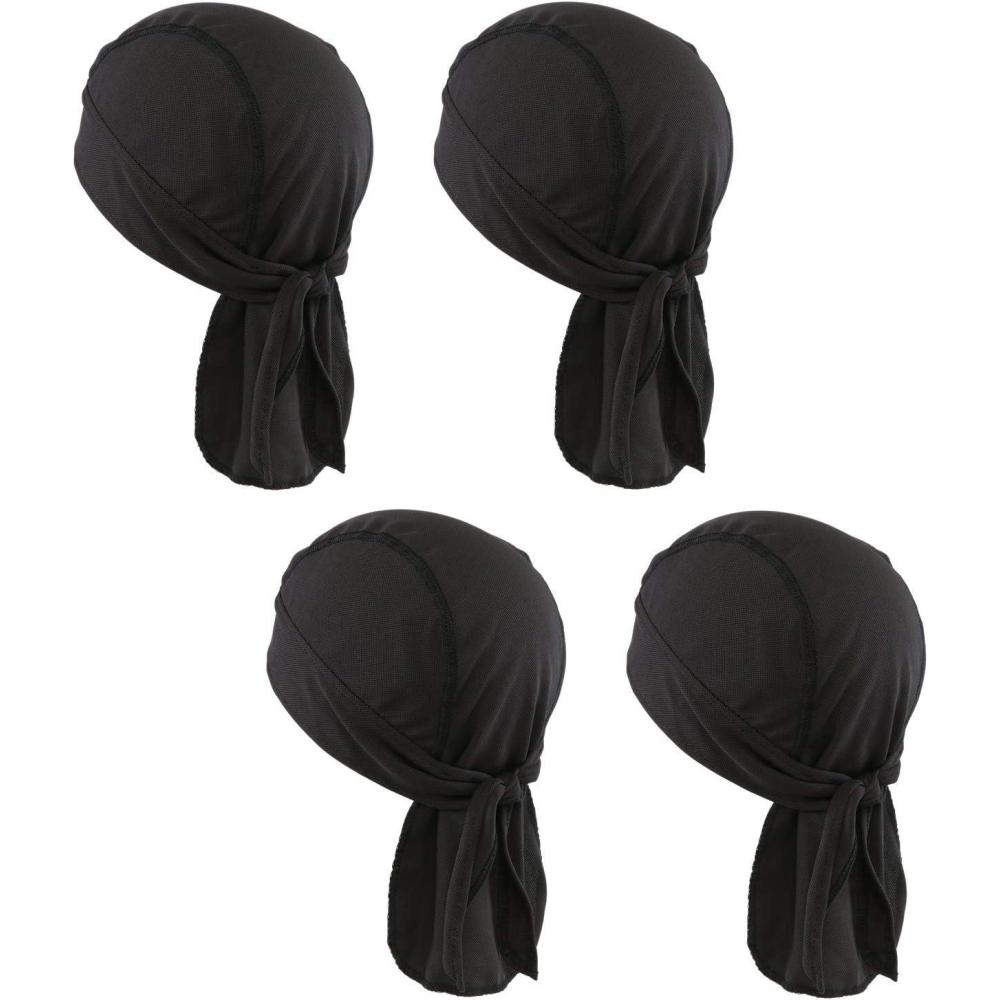 imageCooling Helmet Liners  Do Rag Skull Caps for Men  Cooling Head Wraps Hard Hat Liner  Motorcycle Pirate Bandana4 Black