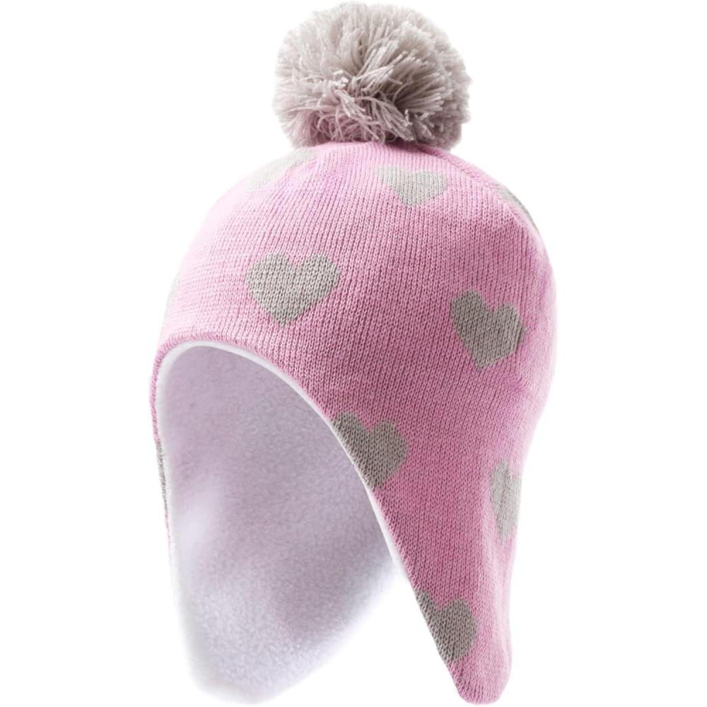 imageKids Winter Hat  Beanies for Boys ampamp Girls Toddler Winter Hat With Ear FlapsHearts
