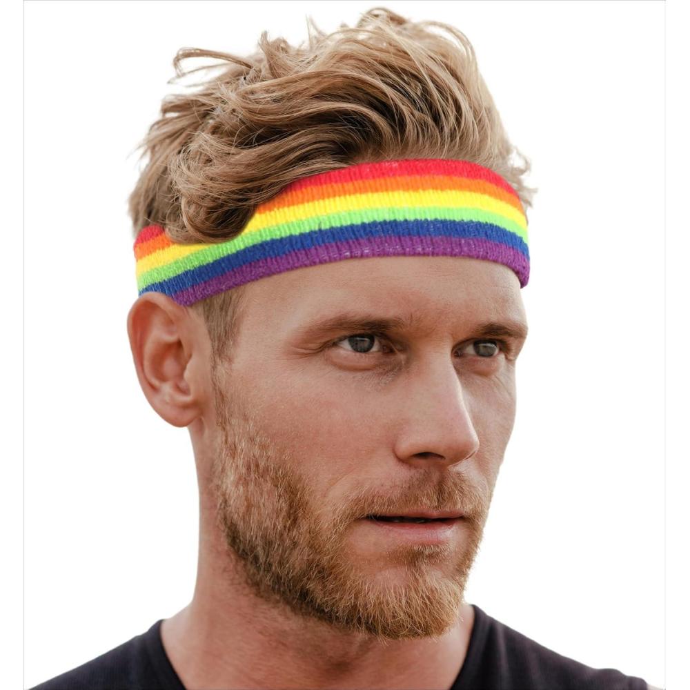 imageRunning Headbands for Men and Women  Athletic Sweatband  Terry Cloth Bands for Basketball Tennis Football Gym Running Cosplay ampamp Costumesmulticolor