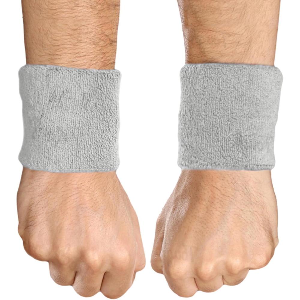 imageSports Sweatbands  Arm Bands for Wrists Sweat Absorption for Men ampamp Womenlight grey