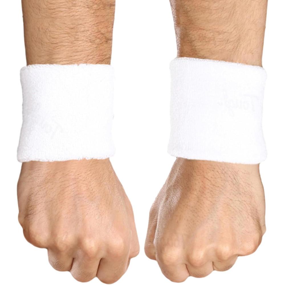 imageSports Sweatbands  Arm Bands for Wrists Sweat Absorption for Men ampamp Womenwhite