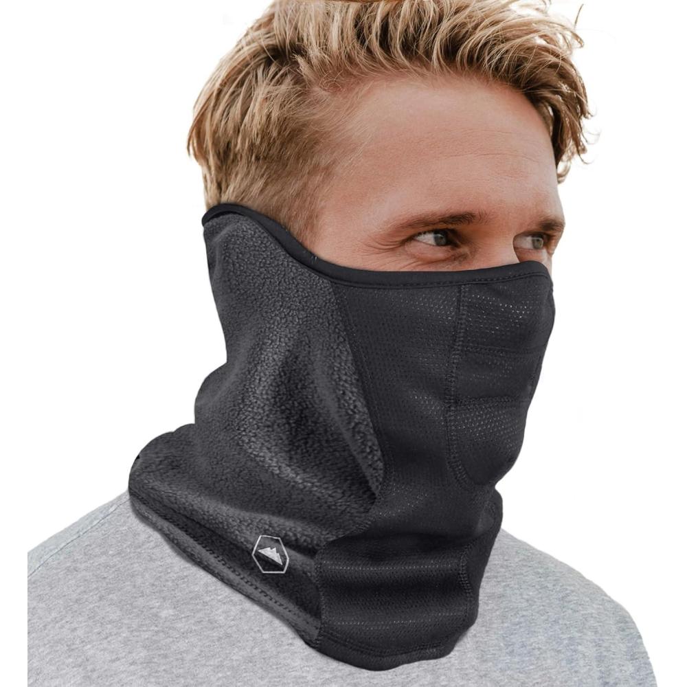 imageTough Headwear Half Ski Mask for Men ampamp Women Winter Face Mask for Cold Weather Half Balaclava Neck Gaiter Neck WarmerGray