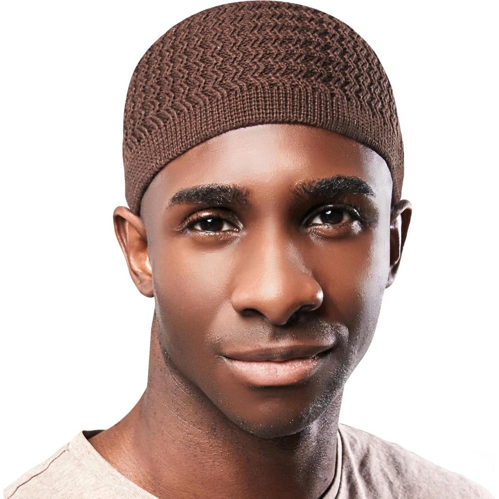 imageTough Headwear Kufi Hat  Kufi Hats for Men Muslim Turkish Kufi CapBrown