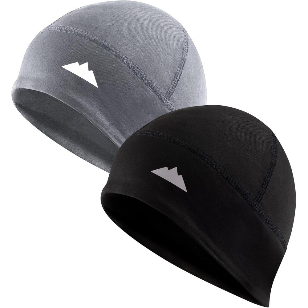 imageTough Headwear Skull Cap for Men  Beanie Hats  Skully Beanie Cap  Cooling Skull Caps for Men Locs Sweat Dreads RunningBlack  Dark Gray  2 Pack