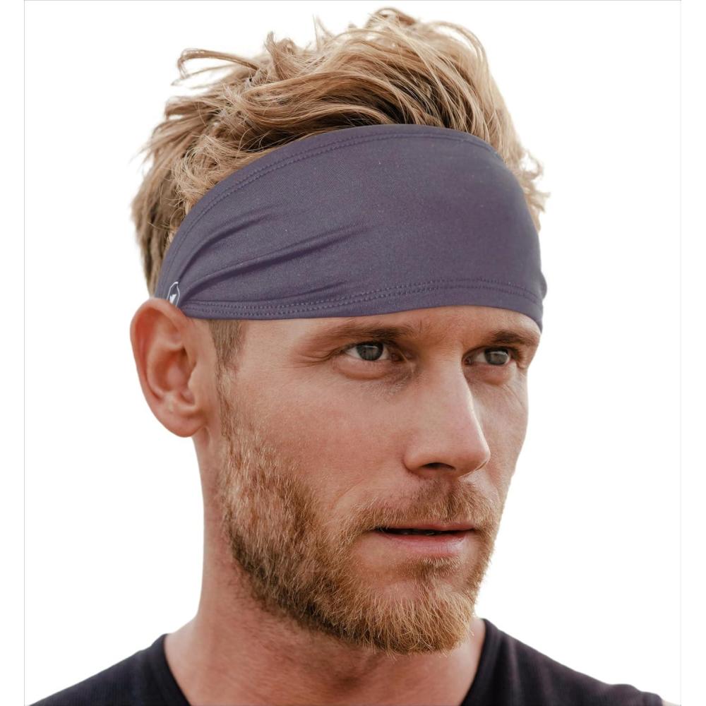 imageTough Headwear Sport Headbands for Men  Workout Headbands for Women  Running Headband Tennis Athletic SweatbandDark Gray