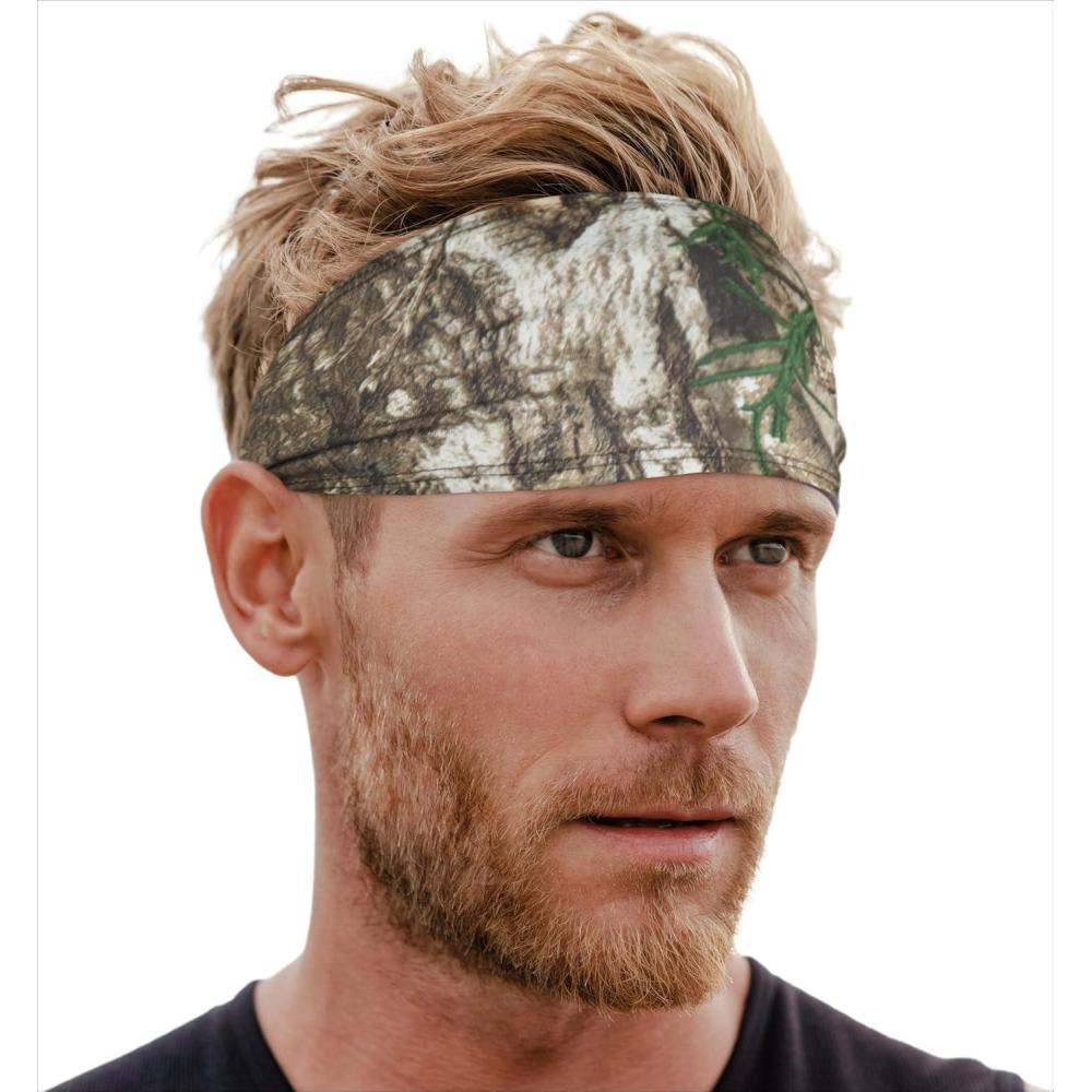 imageTough Headwear Sport Headbands for Men  Workout Headbands for Women  Running Headband Tennis Athletic SweatbandRealtree EDGE