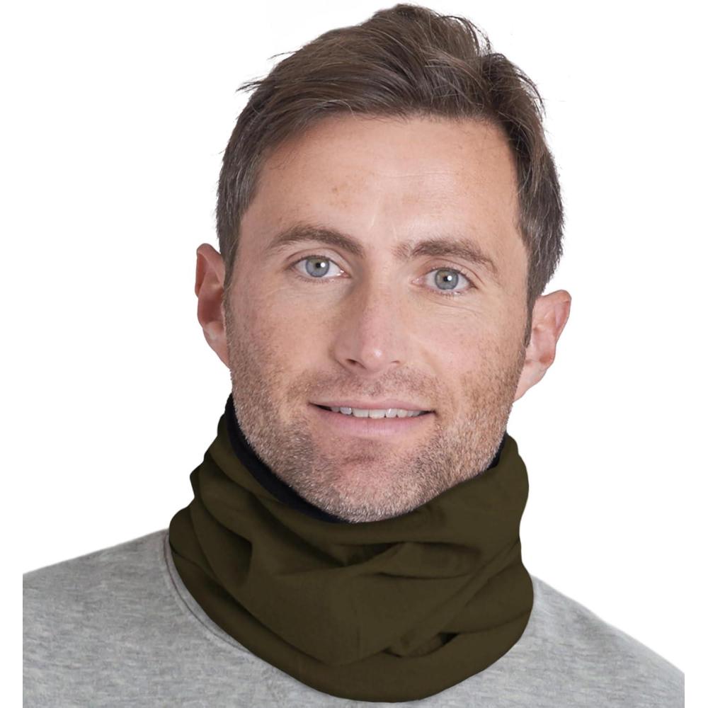 imageTough Headwear Swtich Winter Neck Gaiters For Men ampamp Women Fleece Neck Gaiter Fleece Neck Warmer Ski Gaiter  ReversibleForest Green