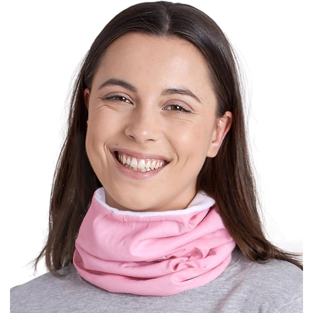 imageTough Headwear Swtich Winter Neck Gaiters For Men ampamp Women Fleece Neck Gaiter Fleece Neck Warmer Ski Gaiter  ReversiblePink