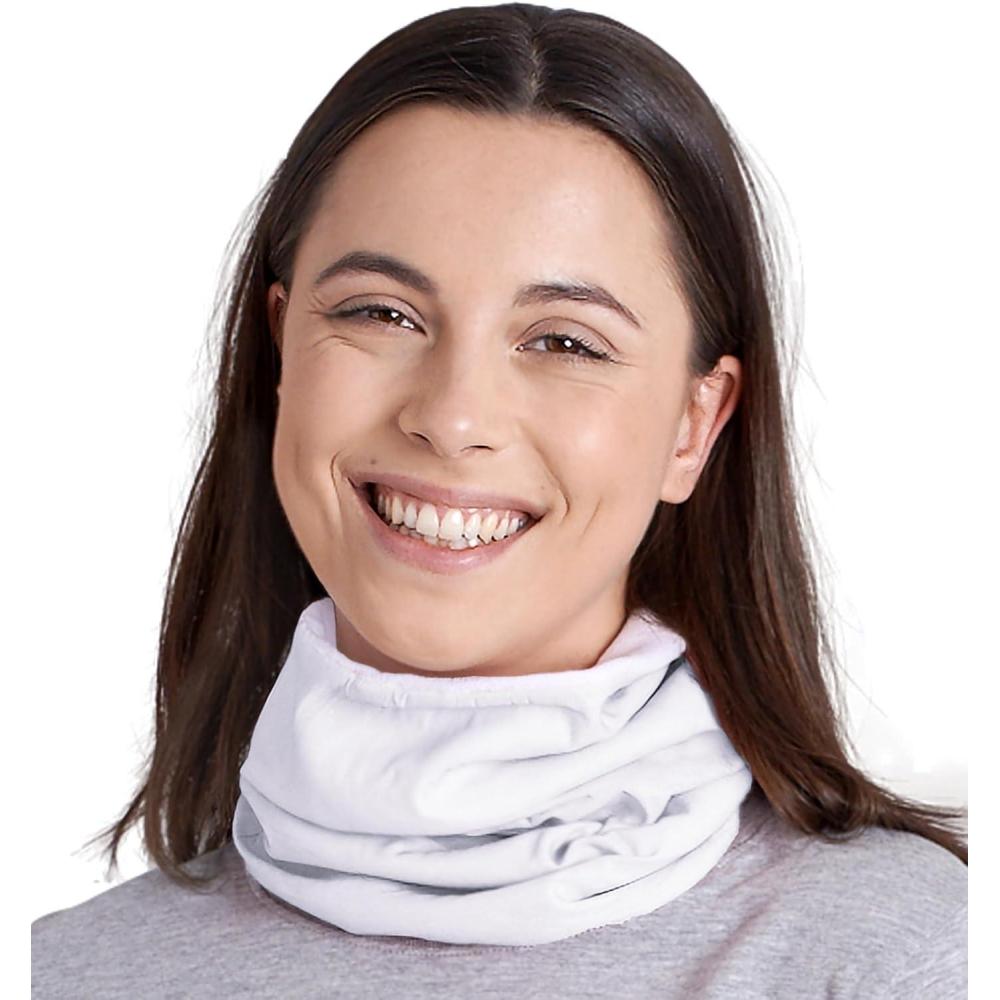 imageTough Headwear Swtich Winter Neck Gaiters For Men ampamp Women Fleece Neck Gaiter Fleece Neck Warmer Ski Gaiter  ReversibleWhite