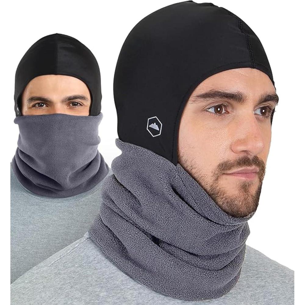 imageTough Headwear Winter Neck WarmerFleece Balaclava Ski Mask For Men ampamp Women Cold Weather Motorcycle Helmet LinerGray
