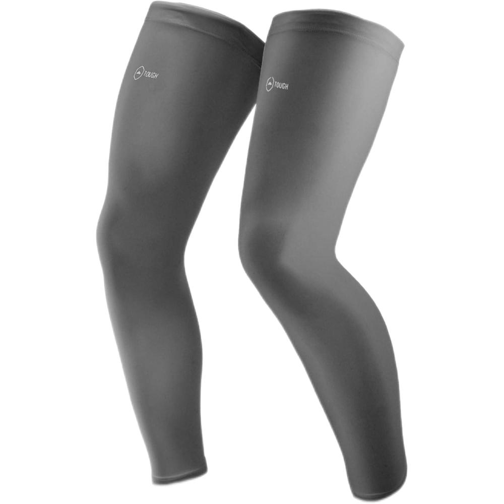 imageTough Outdoors Compression Leg Sleeves  Full Leg Compression Sleeve for Men ampamp Women UV Leg Sleeves  Cycling Leg WarmersDark Gray