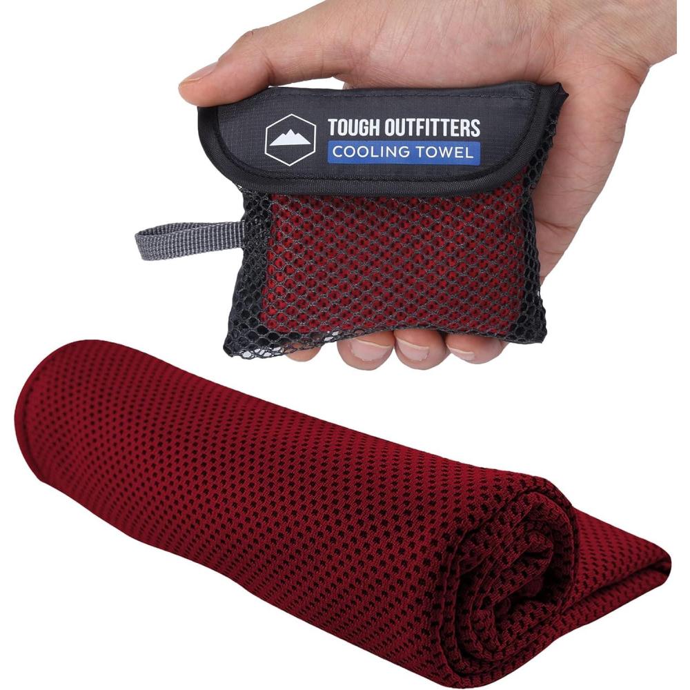 imageTough Outdoors Cooling Towel  Cooling Towels for Neck ampamp Face  Ice Wrap ampamp Sweat Rag for Camping Gym Yoga ampamp Sports  Workout Towel for Gym Sweat  Cool Towels for Extreme HeatRed
