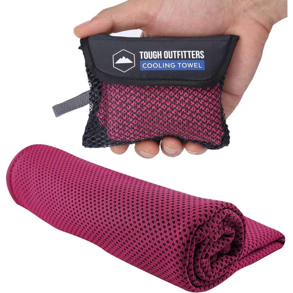 imageTough Outdoors Cooling Towel  Cooling Towels for Neck ampamp Face  Ice Wrap ampamp Sweat Rag for Camping Gym Yoga ampamp Sports  Workout Towel for Gym Sweat  Cool Towels for Extreme HeatPink