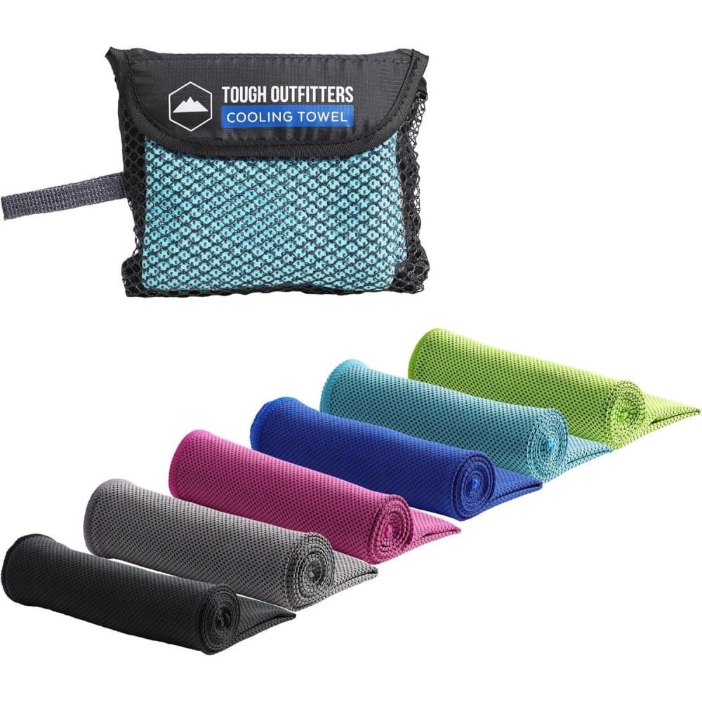 imageTough Outdoors Cooling Towel  Cooling Towels for Neck ampamp Face  Ice Wrap ampamp Sweat Rag for Camping Gym Yoga ampamp Sports  Workout Towel for Gym Sweat  Cool Towels for Extreme HeatBlack  Royal Blue  Light Blue  Dark Gray  Pink  Bright Green