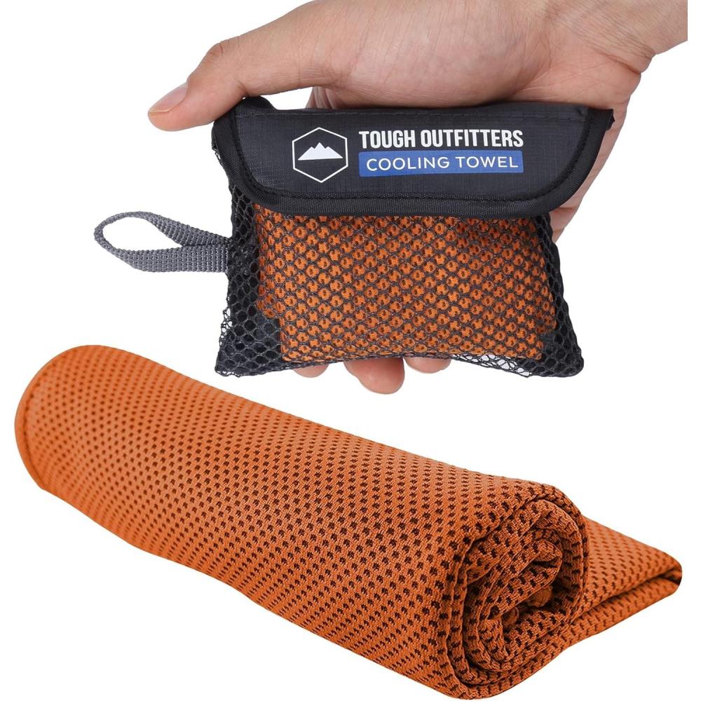 imageTough Outdoors Cooling Towel  Cooling Towels for Neck ampamp Face  Ice Wrap ampamp Sweat Rag for Camping Gym Yoga ampamp Sports  Workout Towel for Gym Sweat  Cool Towels for Extreme HeatOrange