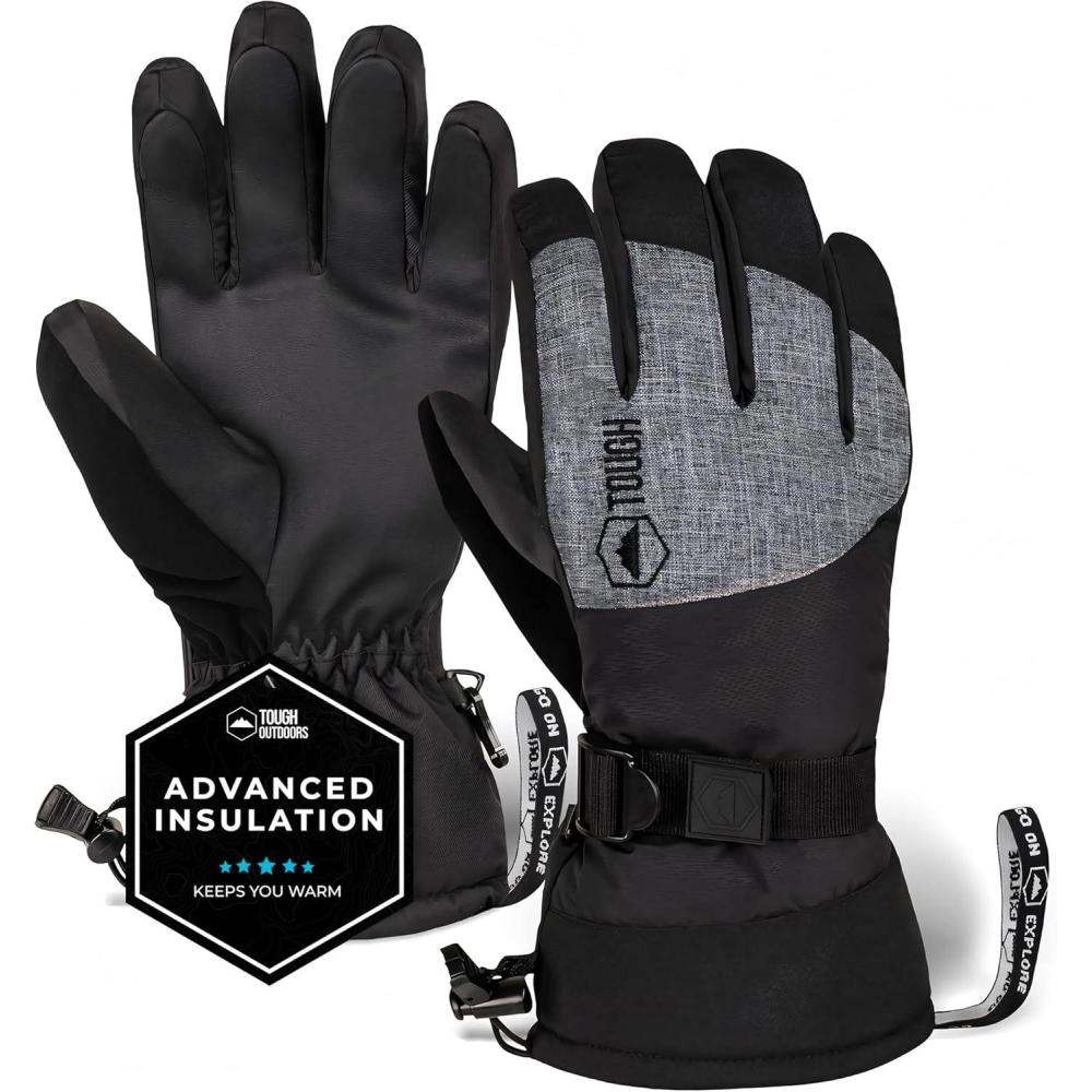imageTough Outdoors Snow Gloves  Mens ampamp Womens Waterproof ampamp Insulated Ski ampamp Snowboard Gloves