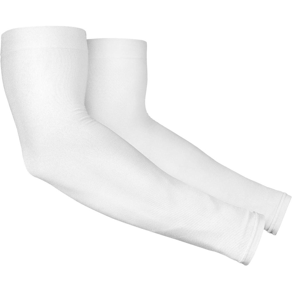 imageTough Outdoors Sun Protection Sleeves  UV Arm Sleeves for Men and Women  Golf Cooling Arm Sleeves  Baseball Sun SleevesWhite