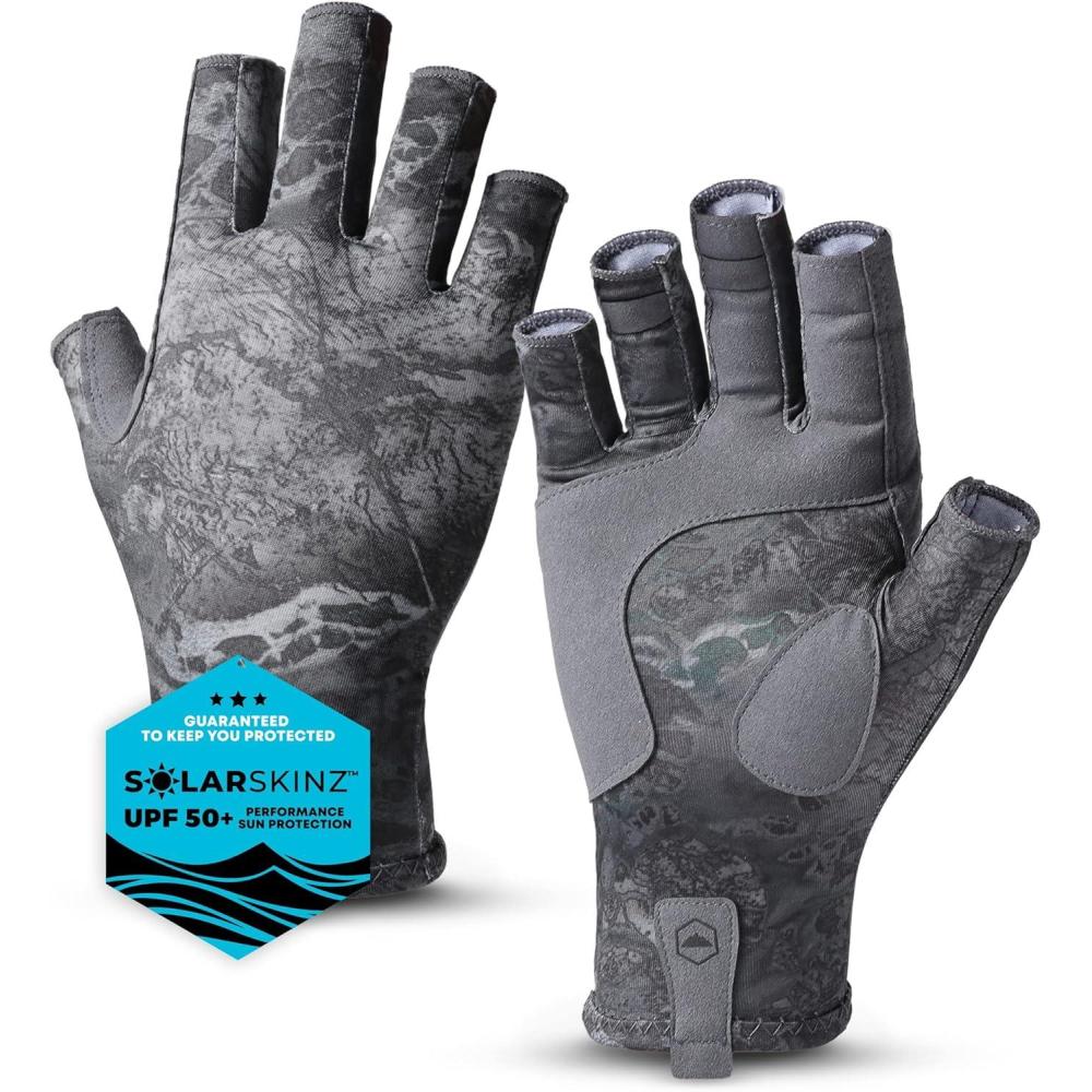 imageTough Outdoors UV Fishing Gloves  Fingerless Kayaking ampamp Sailing  UPF 50 Sun Protectionblack