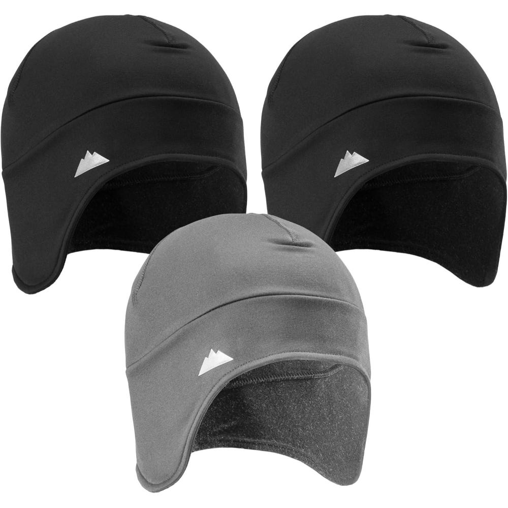 imageTough Outfitters Thermal Helmet Liner  Football Skull Cap for Men  Winter Running Beanie Under Helmet Cap ampamp Cycling CapsBlack 2 Pieces  Gray 1 Piece