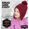 imageKids Winter Hat  Beanies for Boys ampamp Girls Toddler Winter Hat With Ear FlapsDeep Red