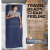 imageSleeping Bag Liner  Adult Sleep Sack ampamp Travel Sheets for Hotel  Travel Sleep Sack Camping Sleeping Bag Liners for Cold WeatherNavy Blue  No Zipper
