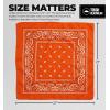 imageTough Headwear Large Bandana Headband  Handkerchief Bandanas for Men ampamp Women  Paisley Bandana Pack  Cowboy ScarfOrange