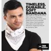 imageTough Headwear Large Bandana Headband  Handkerchief Bandanas for Men ampamp Women  Paisley Bandana Pack  Cowboy ScarfWhite