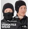 imageTough Headwear Skull Cap with Mask Men Winter Running Gear Motorcycle Winter Gear Helmet Liners Ski Hat Thermal Beanie2in1 Helmet Liner With Face Mask