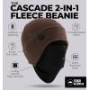 imageTough Headwear Skull Cap with Mask Men Winter Running Gear Motorcycle Winter Gear Helmet Liners Ski Hat Thermal BeanieBrown