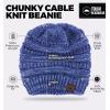 imageTough Headwear Womens Winter Hat  Warm Chunky Cable Knit Beanies  Winter Beanie Hats for Women Cold Weather  Beanies WomenBlue Melange