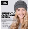 imageTough Headwear Womens Winter Hat  Warm Chunky Cable Knit Beanies  Winter Beanie Hats for Women Cold Weather  Beanies WomenMerino Wool  Dark Gray