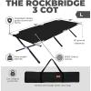 imageTough Outdoors Camping Cot for Adults  Oversized Camping Cot  Durable Heavy Duty Military Bed  Elevated Foldable Cot ampamp Camp Cots for Adults  XL Cot up to 300 lbs  wOrganizer ampamp Storage BagBlack  Large  74 X 25